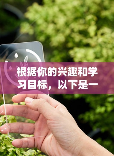 根据你的兴趣和学习目标，以下是一个逐步的梯子式学习计划，帮助你系统地提升自己的技能