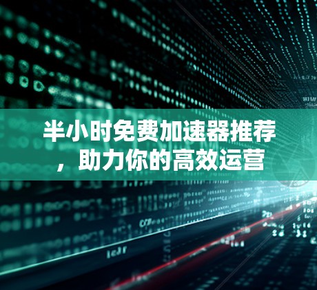 半小时免费加速器推荐，助力你的高效运营