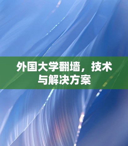 外国大学翻墙，技术与解决方案