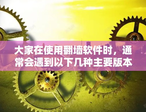 大家在使用翻墙软件时,通常会遇到以下几种主要版本和功能 大家在使用翻墙软件时,通常会遇到以下几种主要版本和功能
