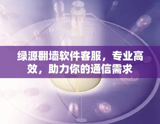 绿源翻墙软件客服，专业高效，助力你的通信需求