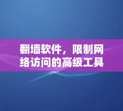 翻墙软件，限制网络访问的高级工具