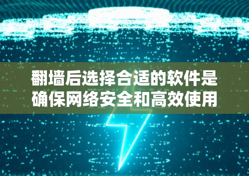 翻墙后选择合适的软件是确保网络安全和高效使用的关键步骤。以下是一些步骤指南和推荐