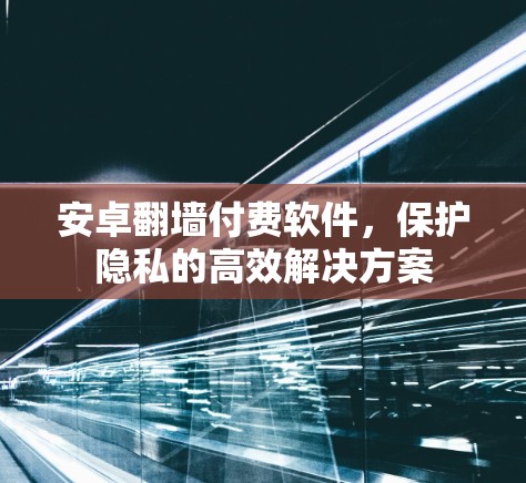 安卓翻墙付费软件，保护隐私的高效解决方案