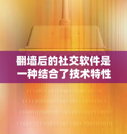 翻墙后的社交软件是一种结合了技术特性和社交功能的创新产品，它通过翻墙技术来实现特定功能的访问或管理。以下是对这一概念的详细分析和总结