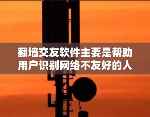翻墙交友软件主要是帮助用户识别网络不友好的人、网站或行为的工具，这些软件通常提供以下功能
