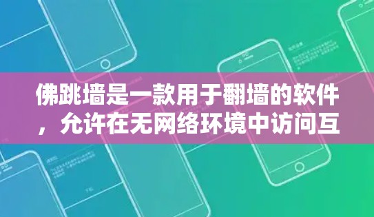 佛跳墙是一款用于翻墙的软件，允许在无网络环境中访问互联网资源。它通过防火墙技术实现翻墙，兼容多种网络类型，且无需本地服务器。以下是详细的使用步骤和考虑因素
