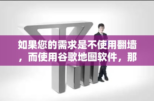 如果您的需求是不使用翻墙，而使用谷歌地图软件，那么可能需要考虑使用一些第三方导航软件，这些软件通常不会访问互联网，而是直接通过地图资源导航。以下是一些推荐的导航软件
