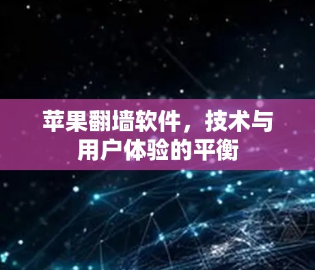 苹果翻墙软件，技术与用户体验的平衡