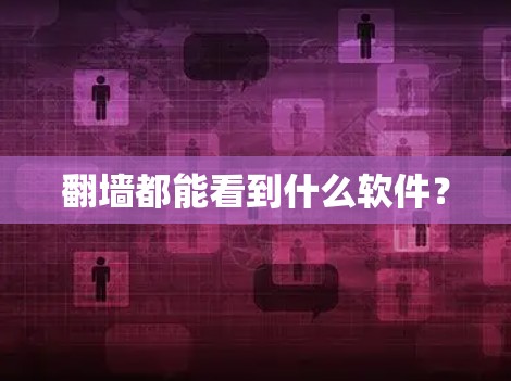 翻墙都能看到什么软件？