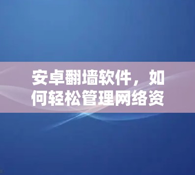 安卓翻墙软件，如何轻松管理网络资源
