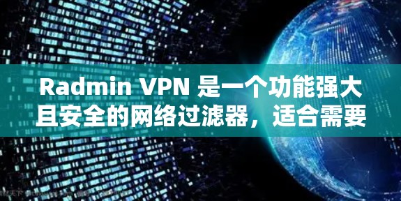 Radmin VPN 是一个功能强大且安全的网络过滤器，适合需要高安全性的用户。以下是一个逐步的安装和使用指南，帮助你轻松使用 Radmin VPN